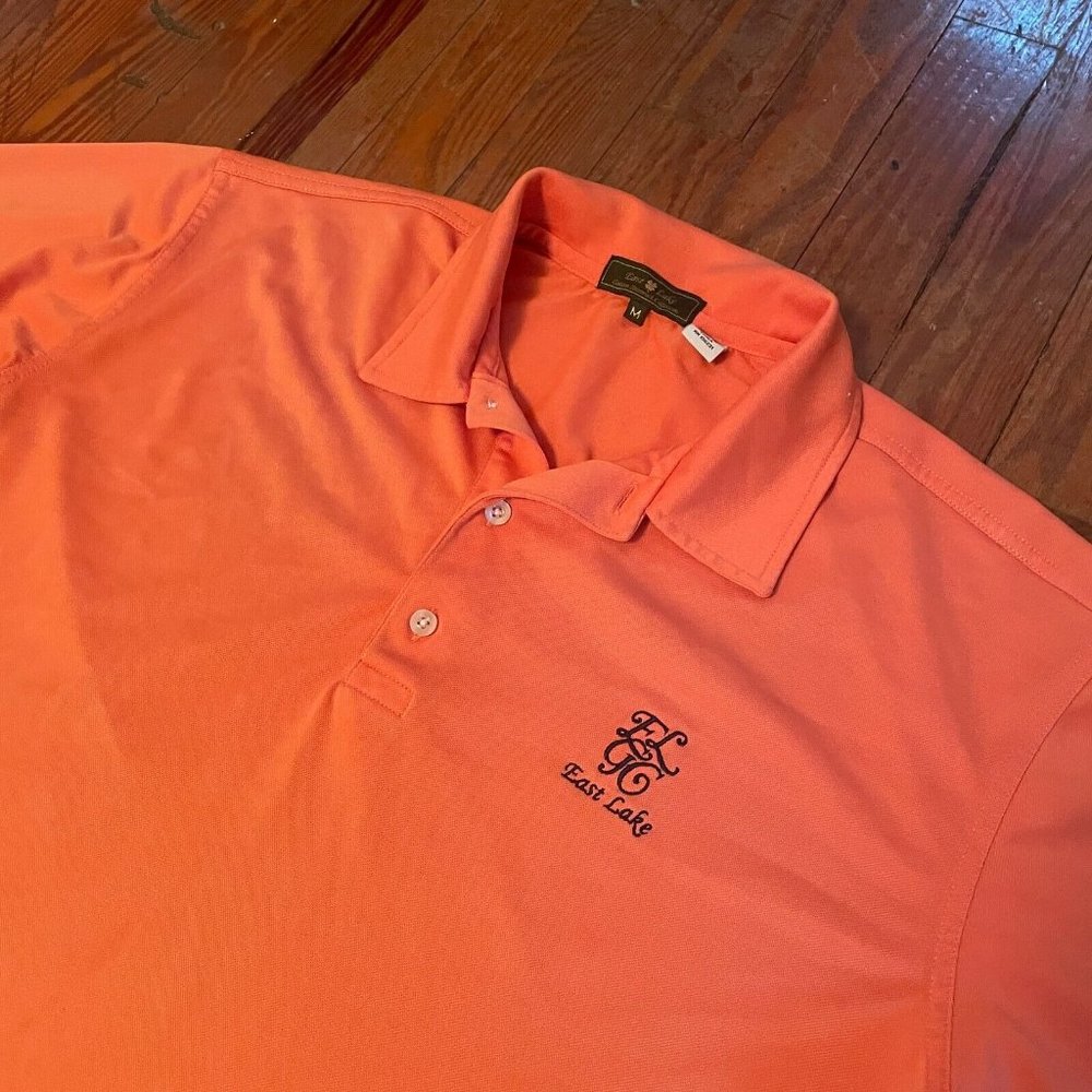 East Lake Golden Shamrock Collection Golf Stretch Polo Orange Mens M Shirt - Picture 2 of 8